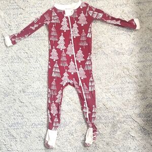 Burt's Bees Baby Red & White Holiday Christmas Trees Footed Sleeper 18 Months
